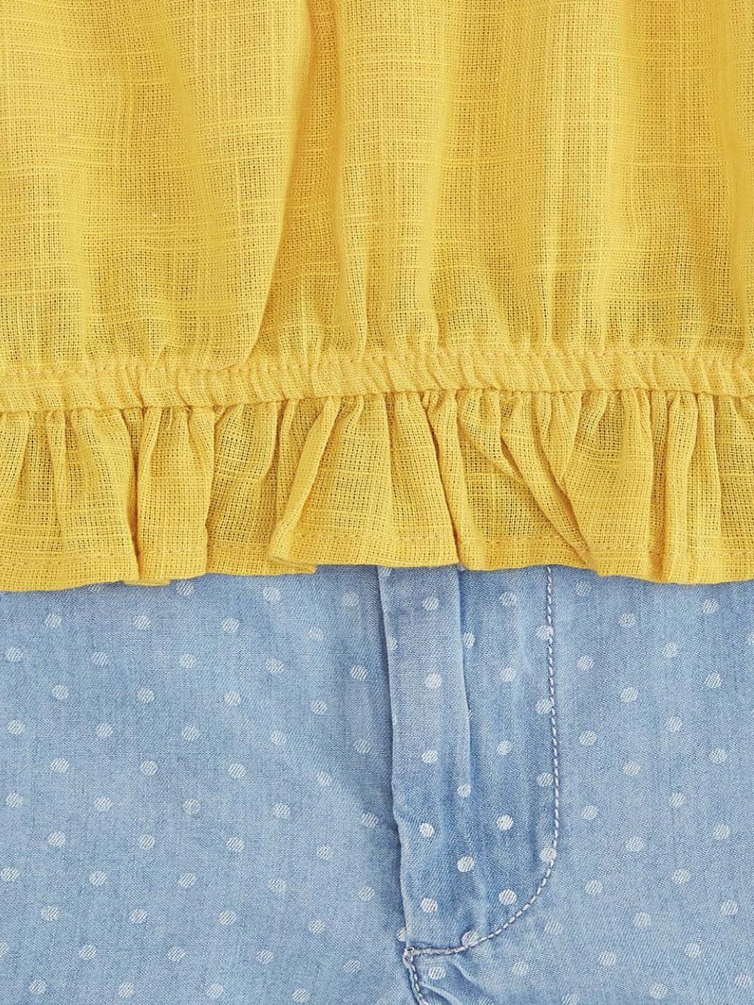 Mothercare Kids White & Yellow Cotton Printed Top Set