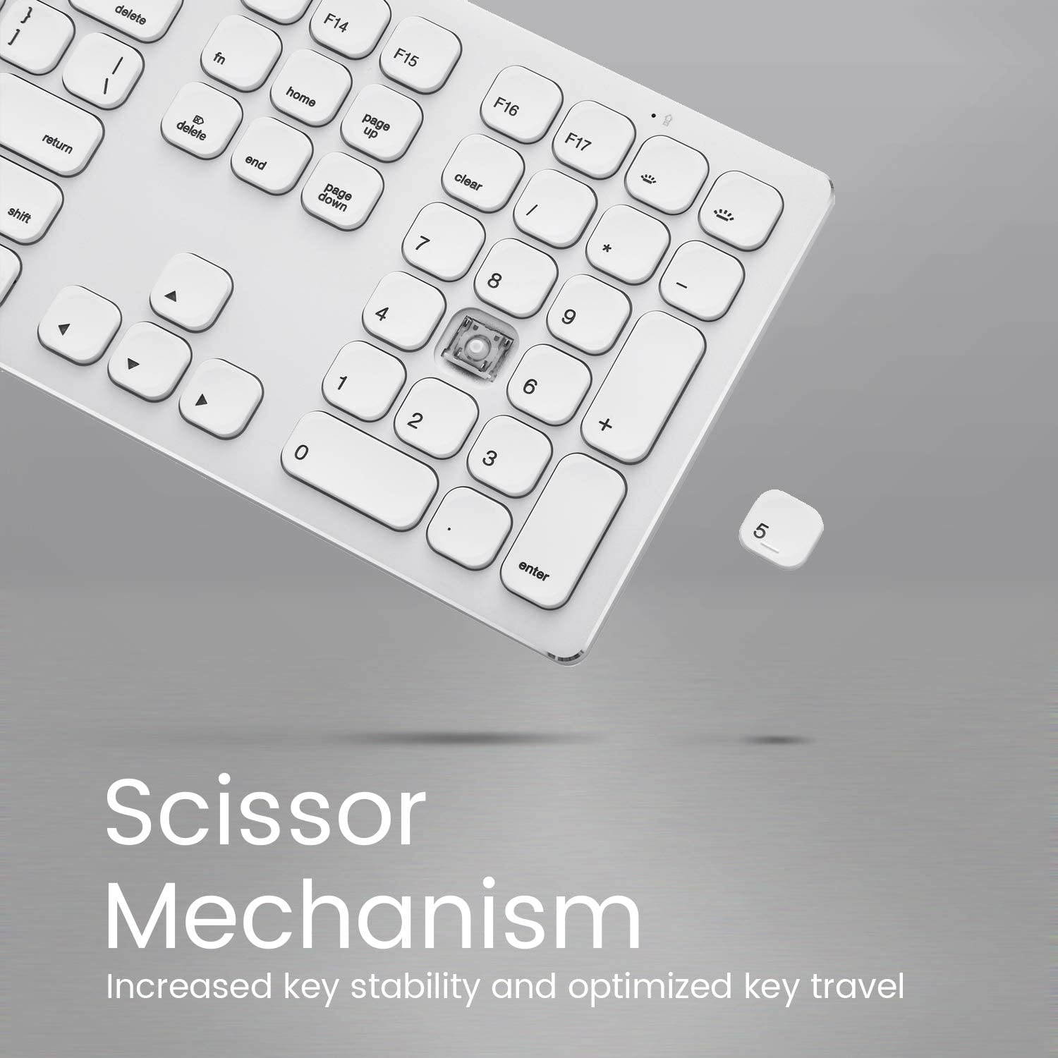 Perixx PERIBOARD-325 Wired Backlit Aluminum USB Keyboard, Compatible with Mac OS X, X Type Scissor Keys Slim Design with 2 Built-in USB Hubs, US English Layout