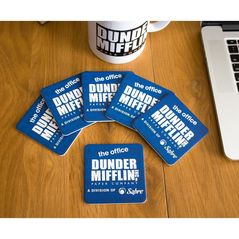 Silver Buffalo The Office Dunder Mifflin Logo Paper Drink Coasters | Set of 6