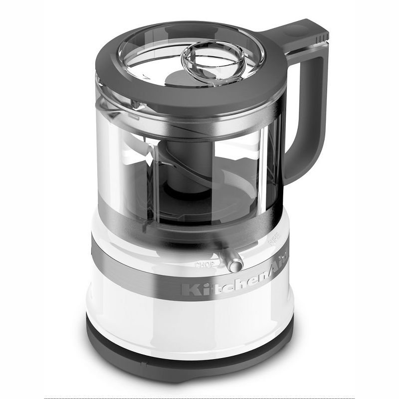 KitchenAid 2 Speed Pulsing Meal Prep Compact Mini Food Processor Chopper with 3.5 Cup Working Bowl, White (Certified Refurbished)