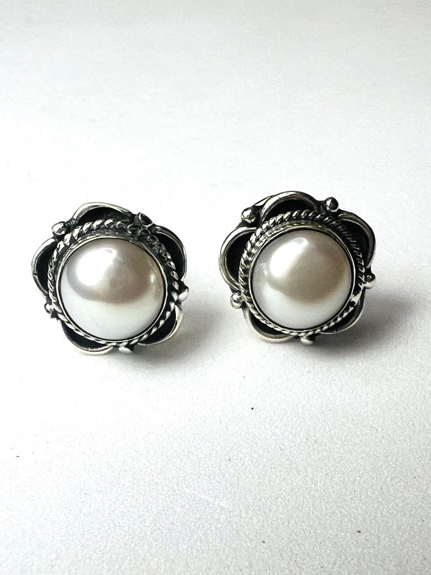 Arte Jewels 925 Sterling Silver Pearl Stud Earrings for Girls & Women