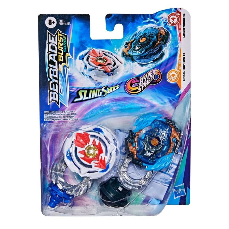 Beyblade Burst Surge Dual Collection Pack Lord Hydrax H5 and Spiral Treptune T4