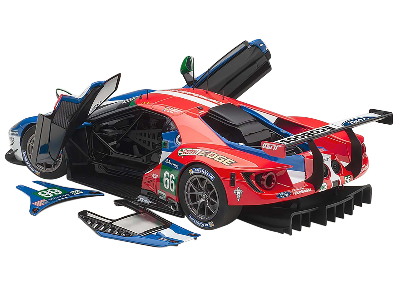 Ford GT40 MK IV #1 Dan Gurney - A. J. Foyt Winner "24 Hours of Le Mans" (1967) with Acrylic Display Case 1/18 Model Car by Spark