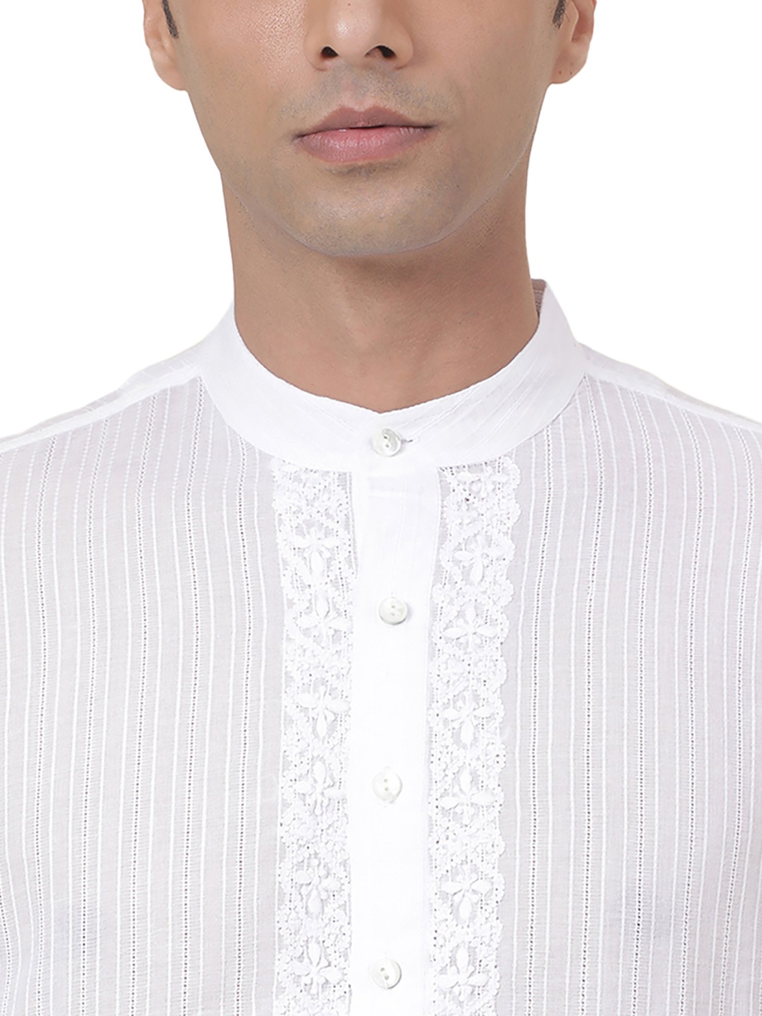 Manthan Red Full Sleeves Solid Kurta