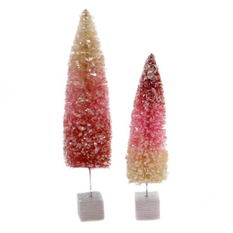 Dept 56 Snowbabies 12.75" Pink Ombre Trees Set/2 Sisal  -  Decorative Figurines
