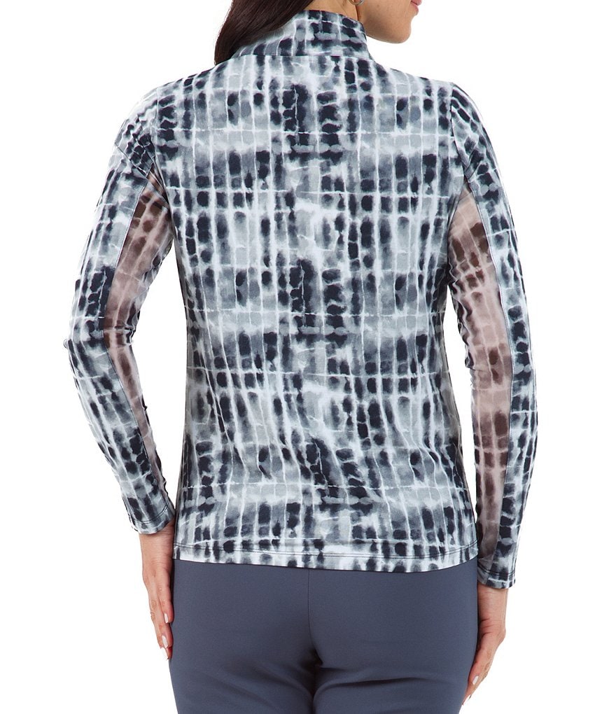 IBKUL Rue Print Long Sleeve Mock Neck Top