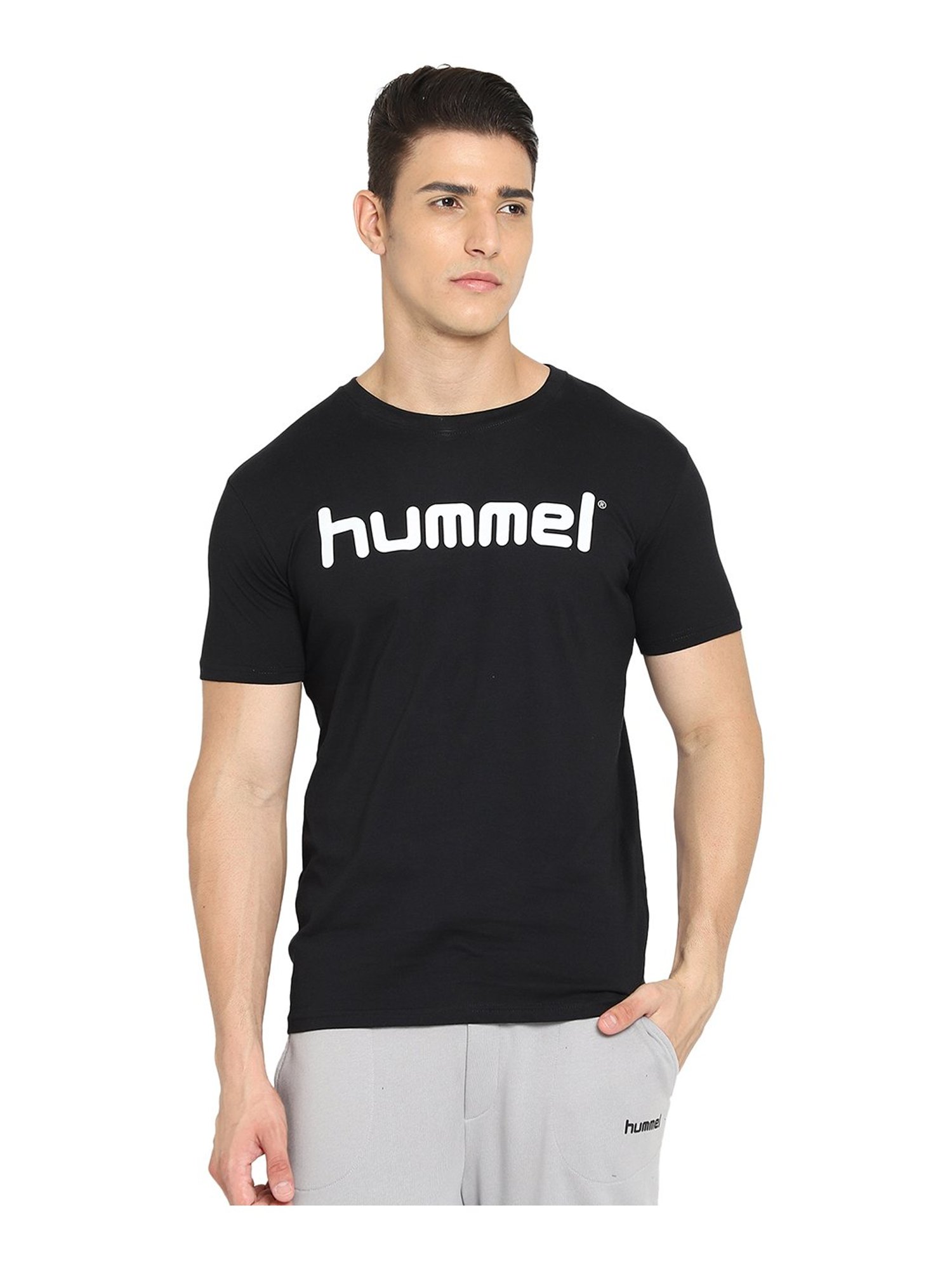 Hummel Black Cotton Crew T-Shirt