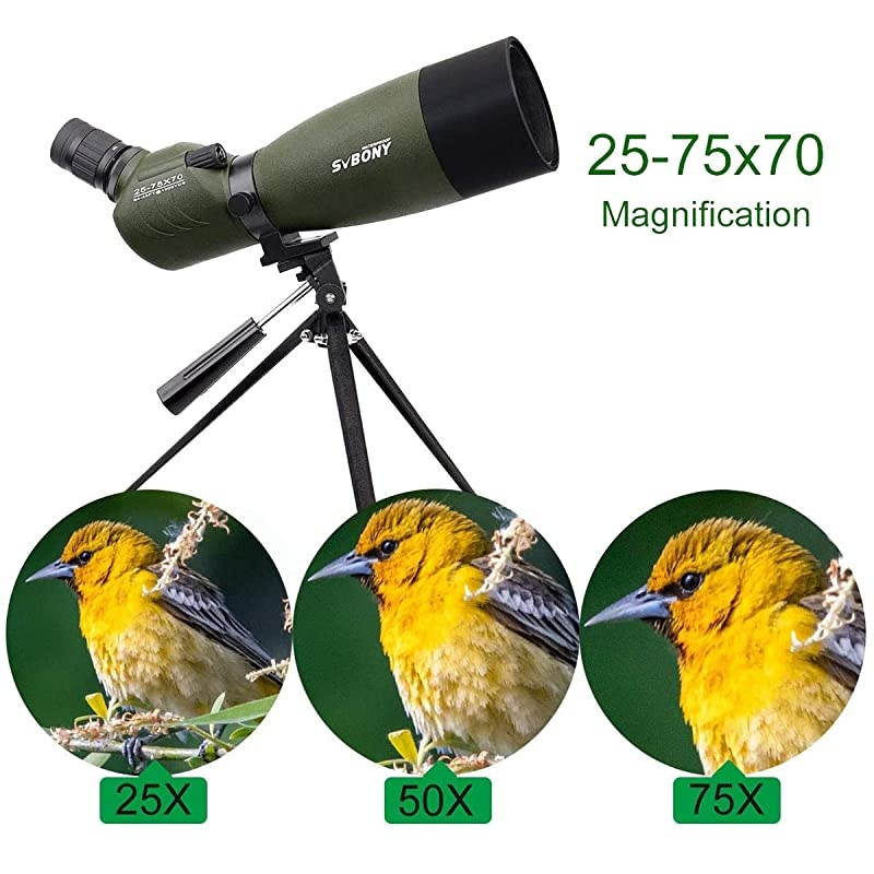 SV14 2060x60 Spotting Scope Bak4 Prism Spotting Scope Telescope IP65 Waterproof FMC Optical Lens with Tripod and Phone Adapter