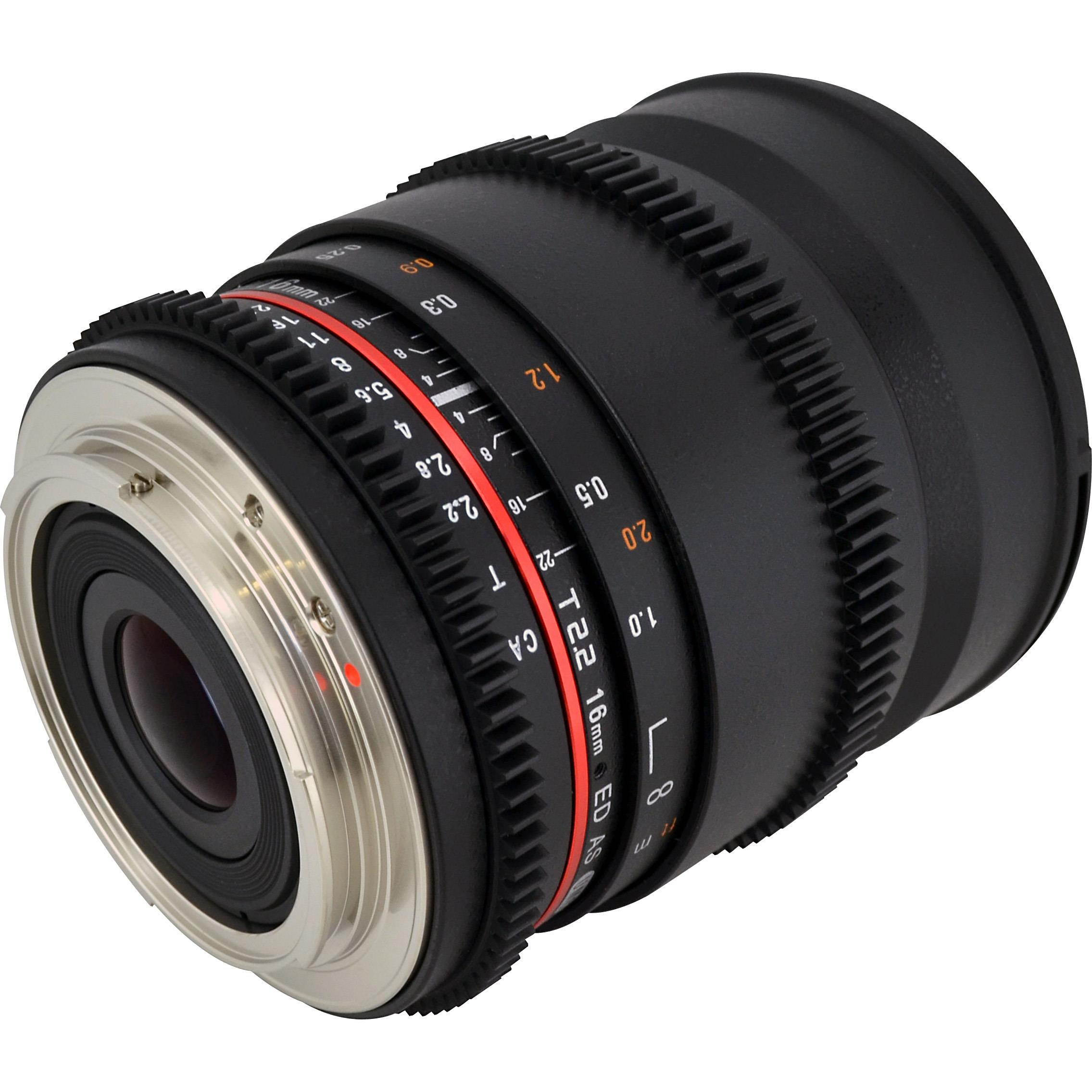 Rokinon CV16M-NEX 16mm T2.2 Cine Wide Angle Lens for Sony E-Mount Cameras