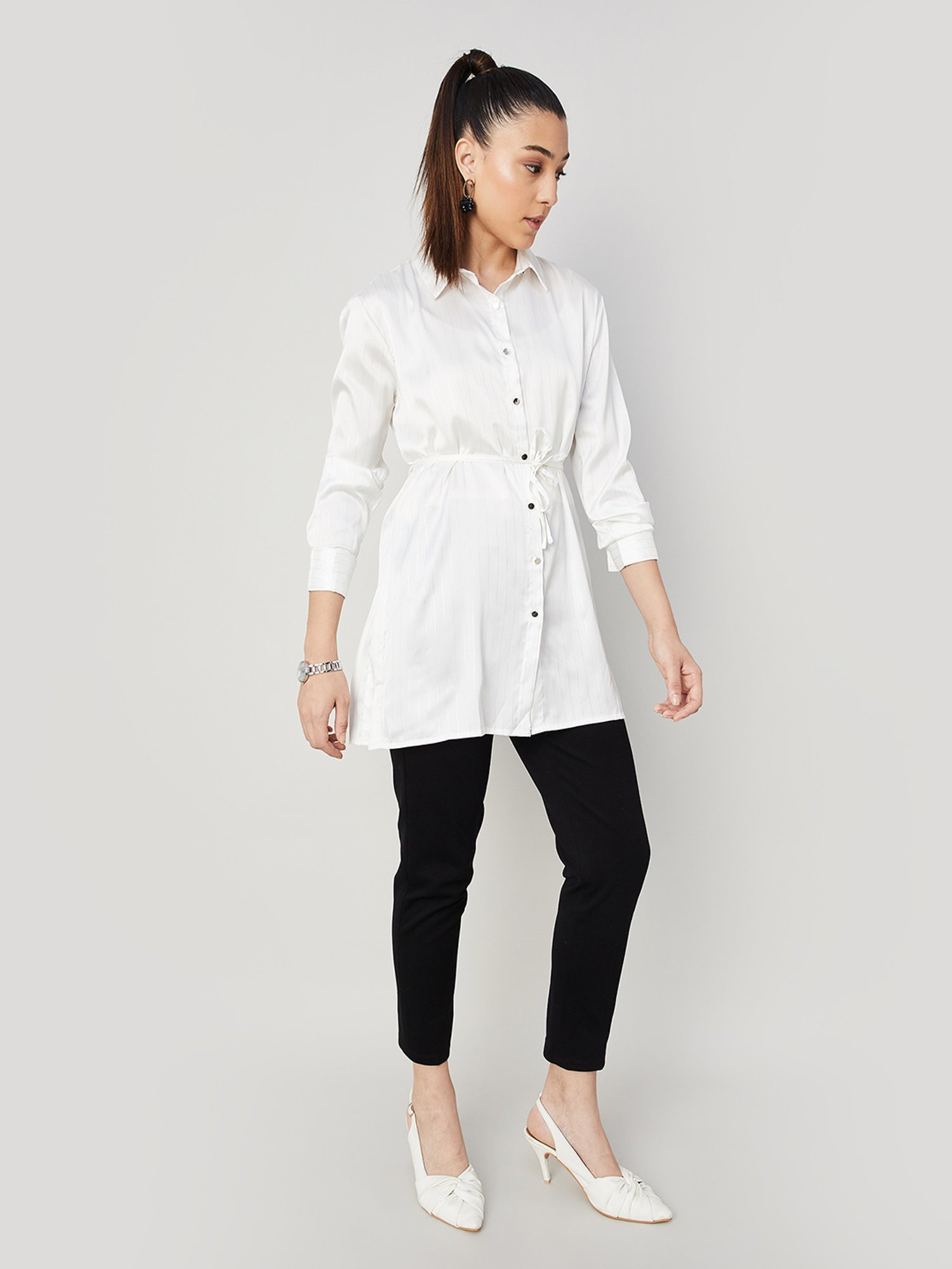 Code by Lifestyle White Regular Fit Top