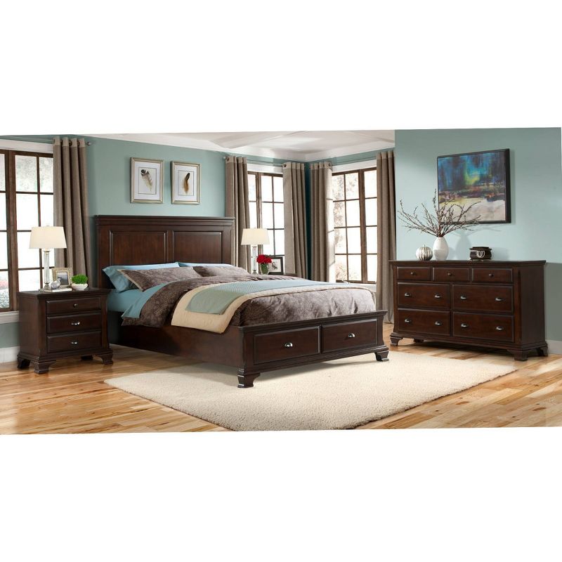 3pc Queen Brinley Storage Bedroom Set Cherry Red - Picket House Furnishings