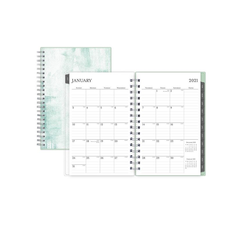 2021 Planner 5" x 8" Frosted Plastic Weekly/Monthly Wirebound Seneca - Blue Sky