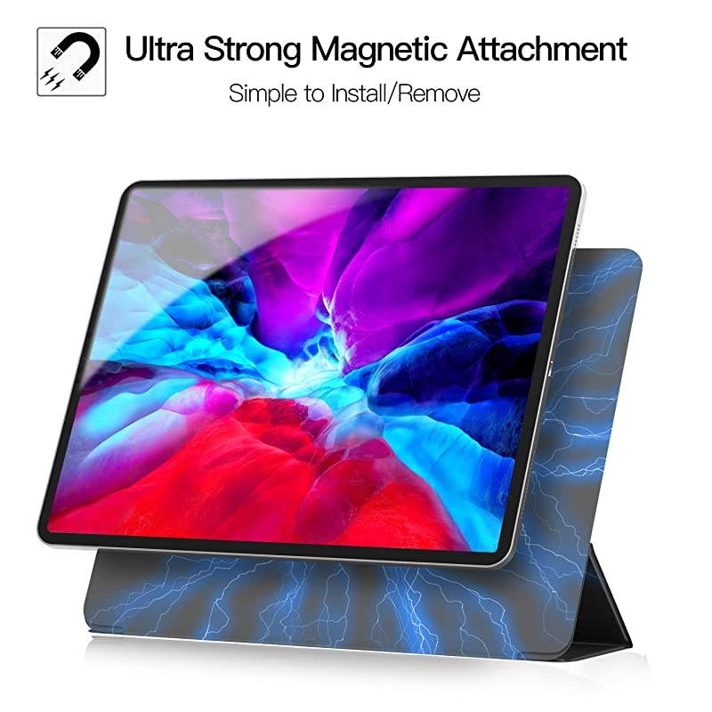 Case for iPad Pro 4th Generation 2020 Release,iPad Pro 12.9 Ultra Slim Minimalist Case, Trifold Stand Smart with Auto Wake/Sleep Function, Pencil Charging Support 12.9 inch iPad Cover, Black