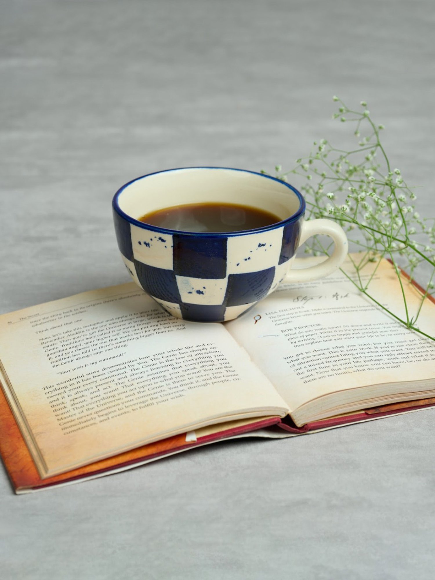 BlackCarrot Blue & White Ceramic Coffee Mugs Set of 2