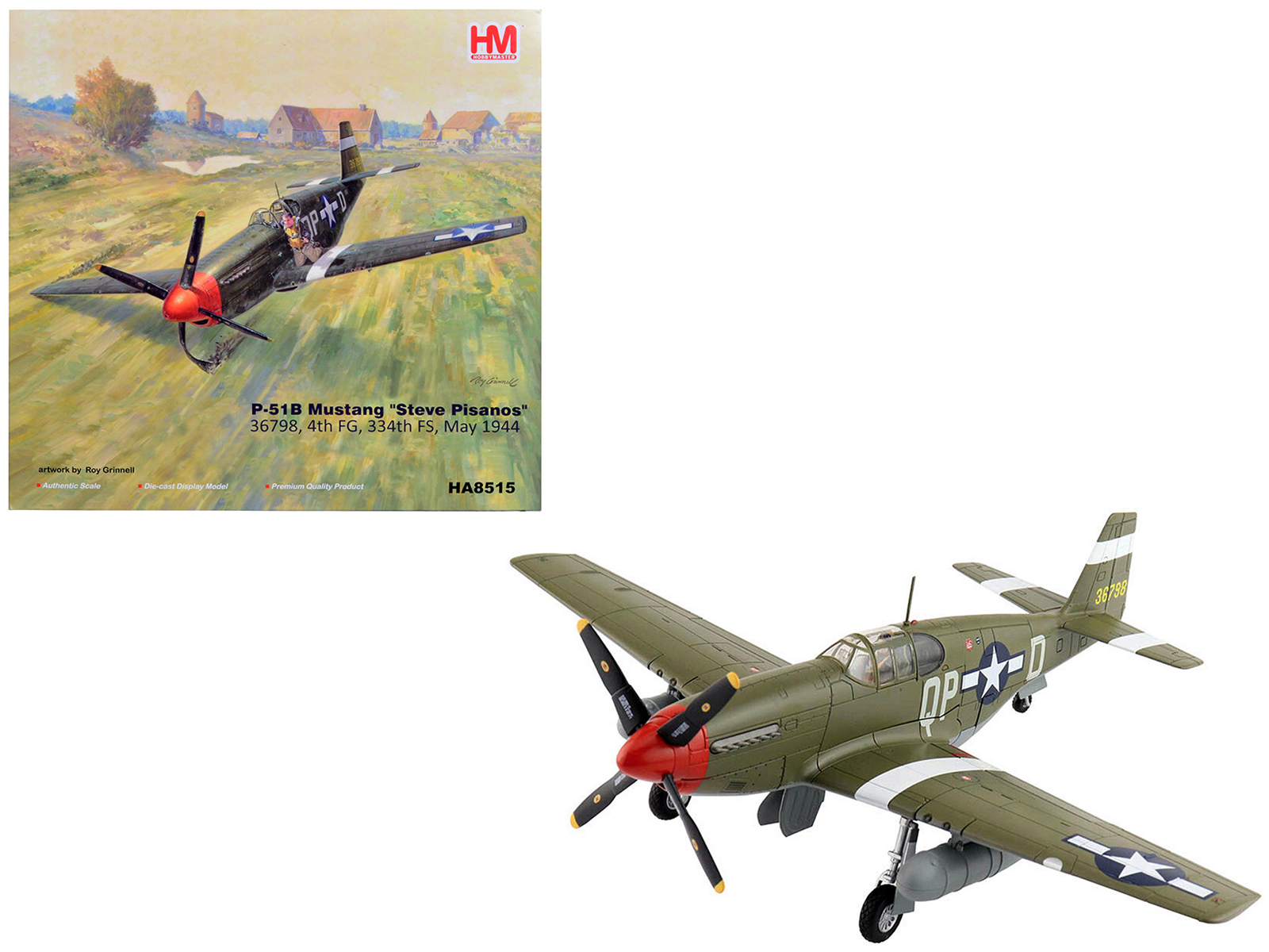 North American P-51D Mustang Fighter Aircraft "Lt. Col. McComas 118th Tactical Reconnaissance Squadron 23rd Fighter Group China" (1945) United States Army Air Force "Air Power Series" 1/48 Diecast Model by Hobby Master