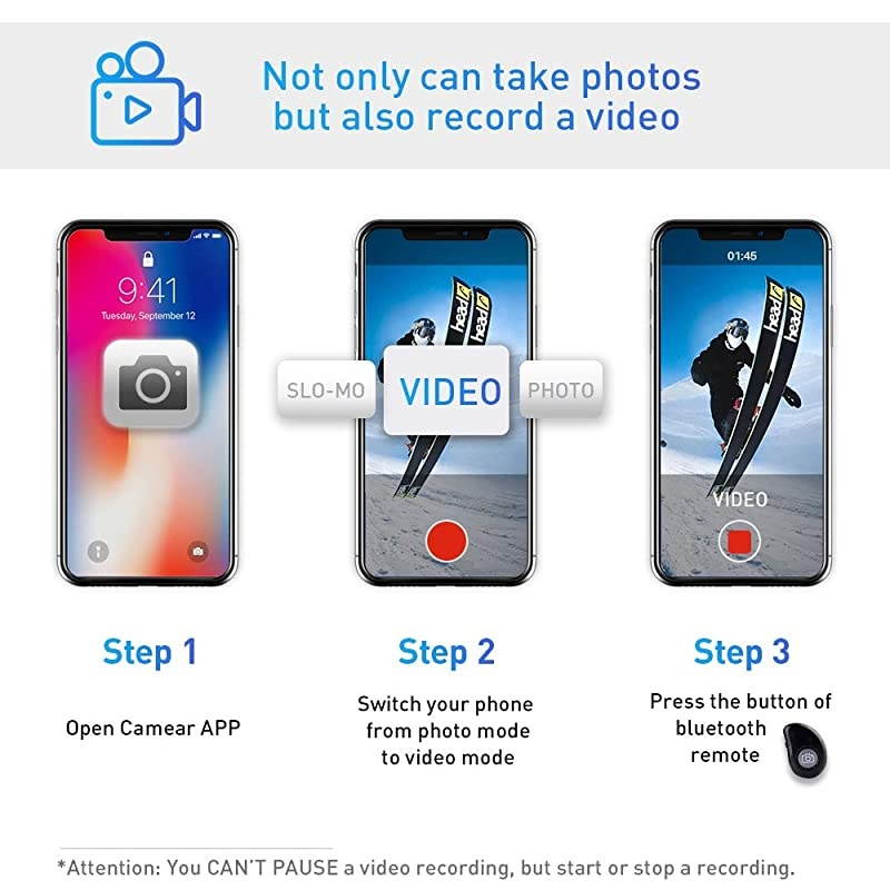 Phone Tripod, Flexible Tripod with Wireless Remote Shutter, Compatible with iPhone/Android Samsung, Mini Tripod Stand Holder for Camera GoPro/Mobile Cell Phone