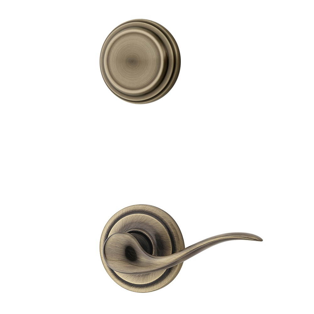 Kwikset 968TNL LH 5 Tustin Left Hand Inside Trim Lever for Dummy Handleset, Antique Brass