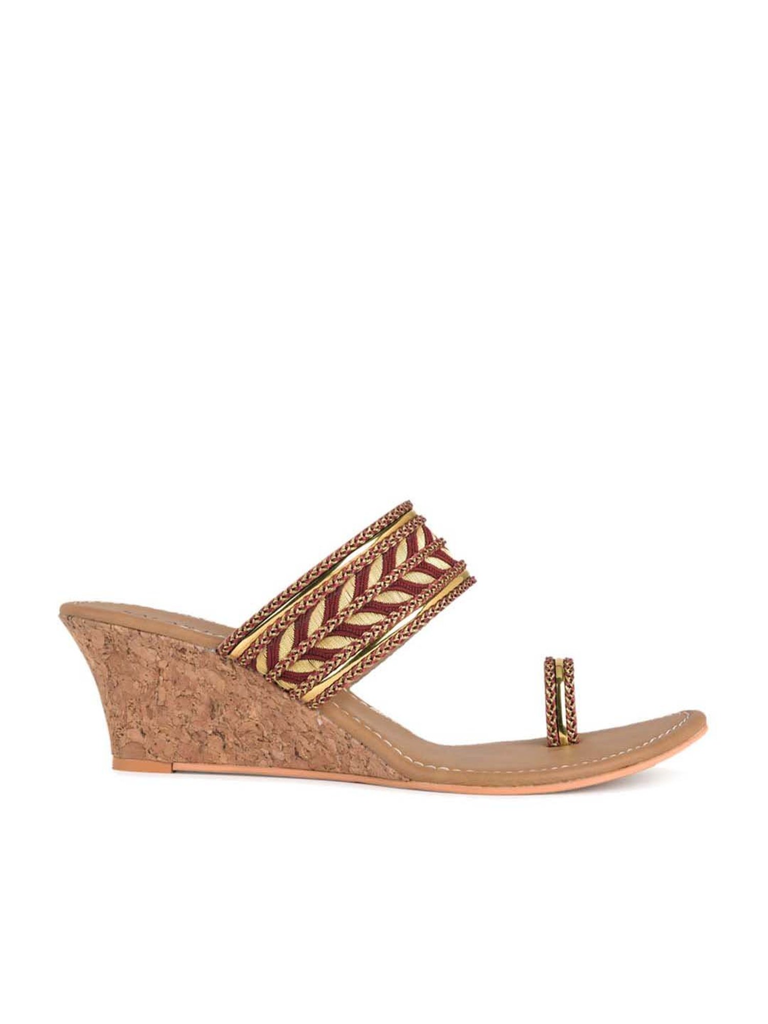 Salario Women's Golden Toe Ring Wedges