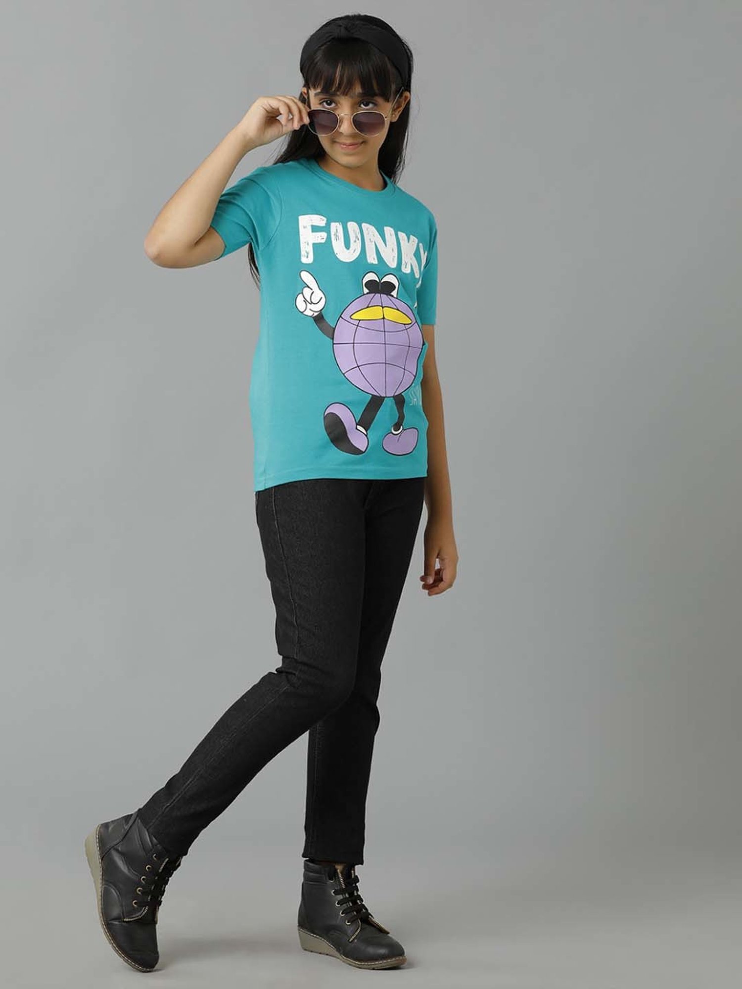 Under Fourteen Only Girls Grey Regular Fit Jeans