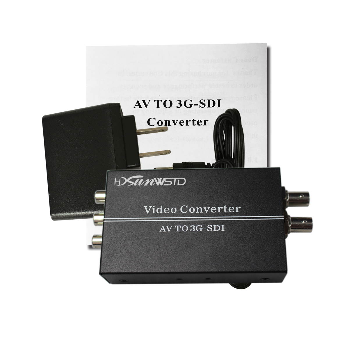 AV CVBS to 3G-SDI Audio Video Converter Composite to SDI Converter Support 1080P for CRT HDTV to Camera