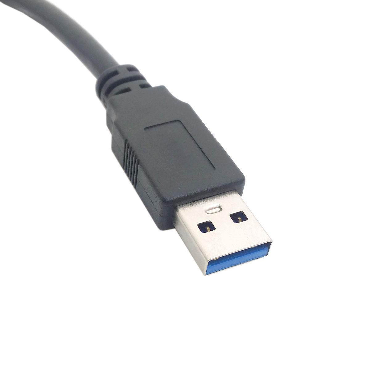USB 3.0 A Male to Micro B Left Angled 90 Degree Cable With Locking Screws for Ni