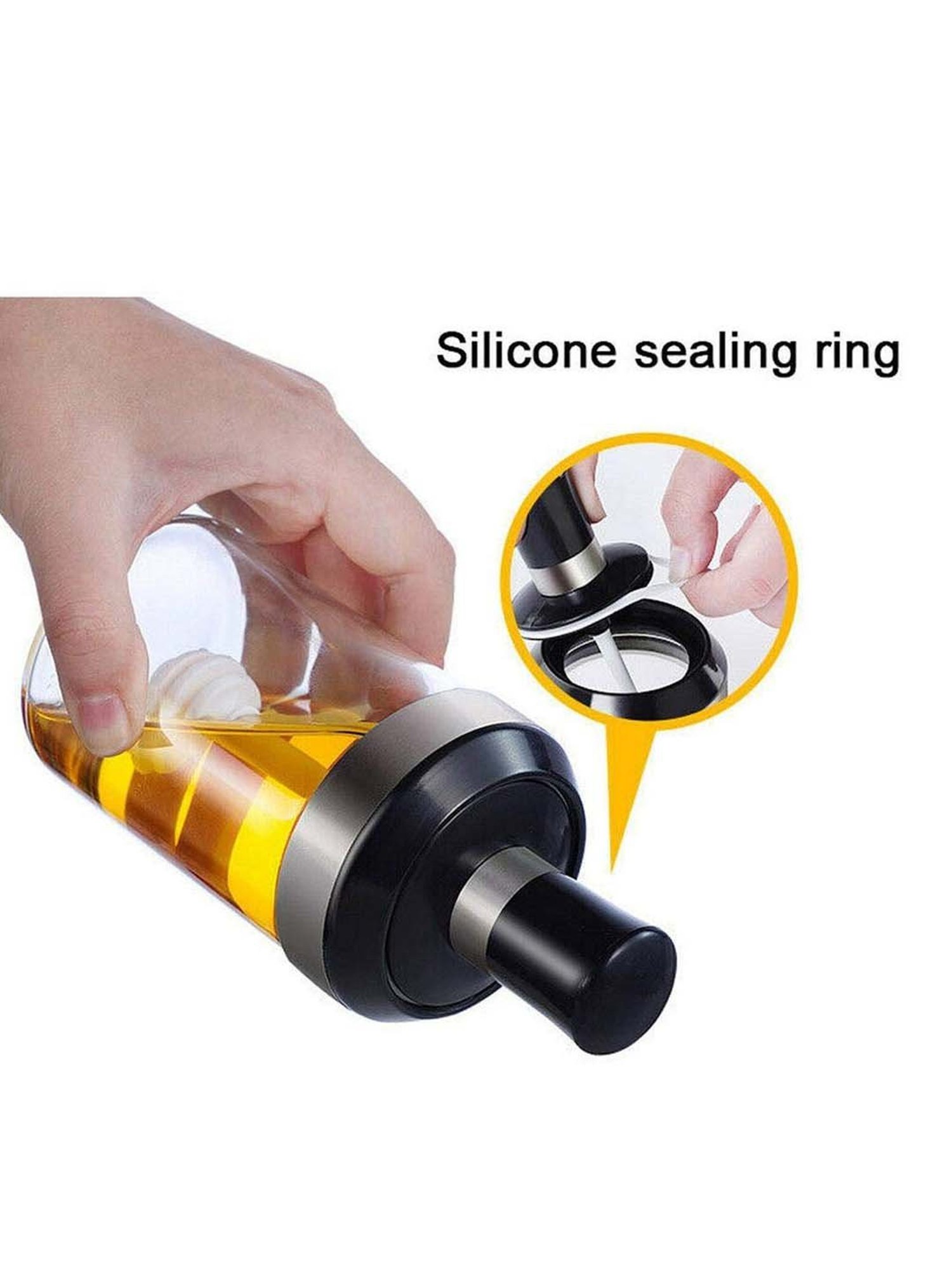 Femora Transparent Borosilicate Glass Honey Container with Dipper (250 ml) - Set of 1