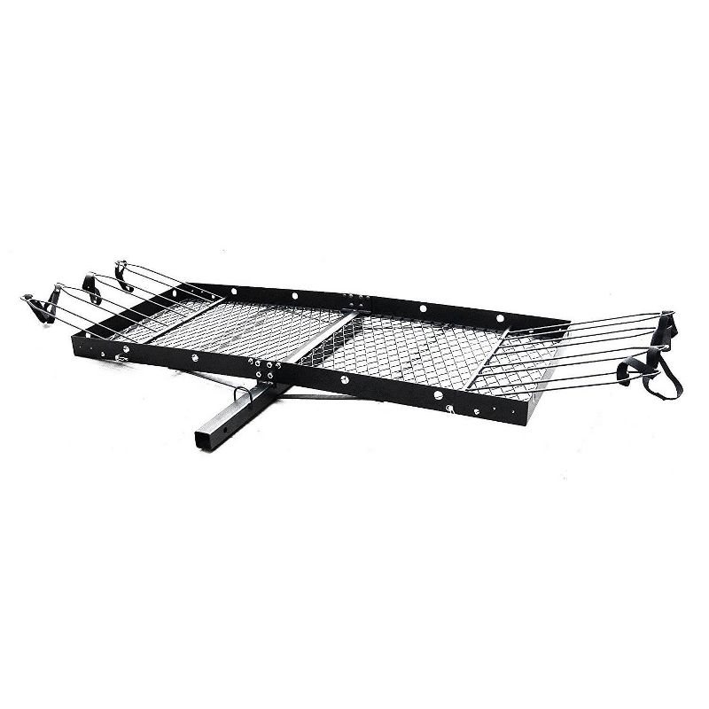 Tow Tuff 62 Inch 500 Pound Capacity Steel Cargo Carrier Trailer Car or Truck Rear Bumper Bike Rack, Fits All 2 Inch Recievers, Black