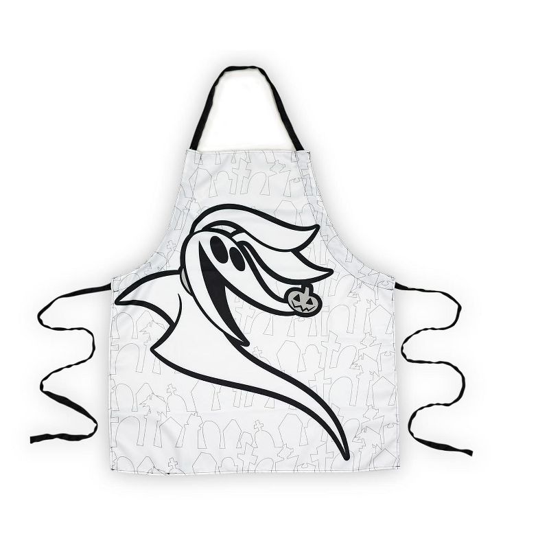 Seven20 Nightmare Before Christmas Zero Apron - Kitchen Accessory - White & Black Ties