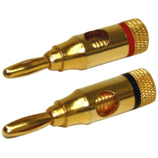 Steren 2CT Banana Plug Compression - Black/Red (250-201)