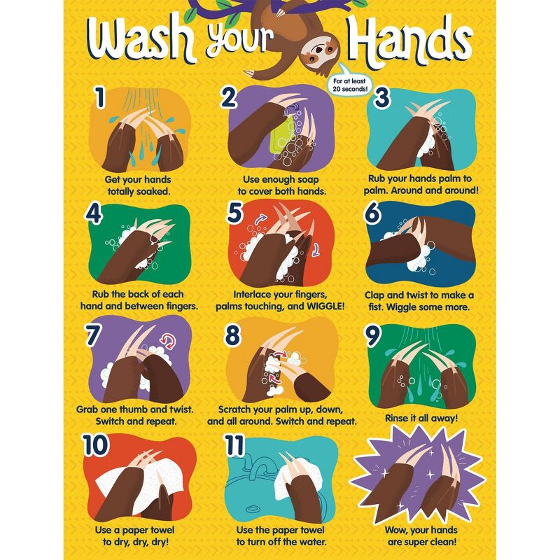 One World Handwashing Chart - Carson Dellosa
