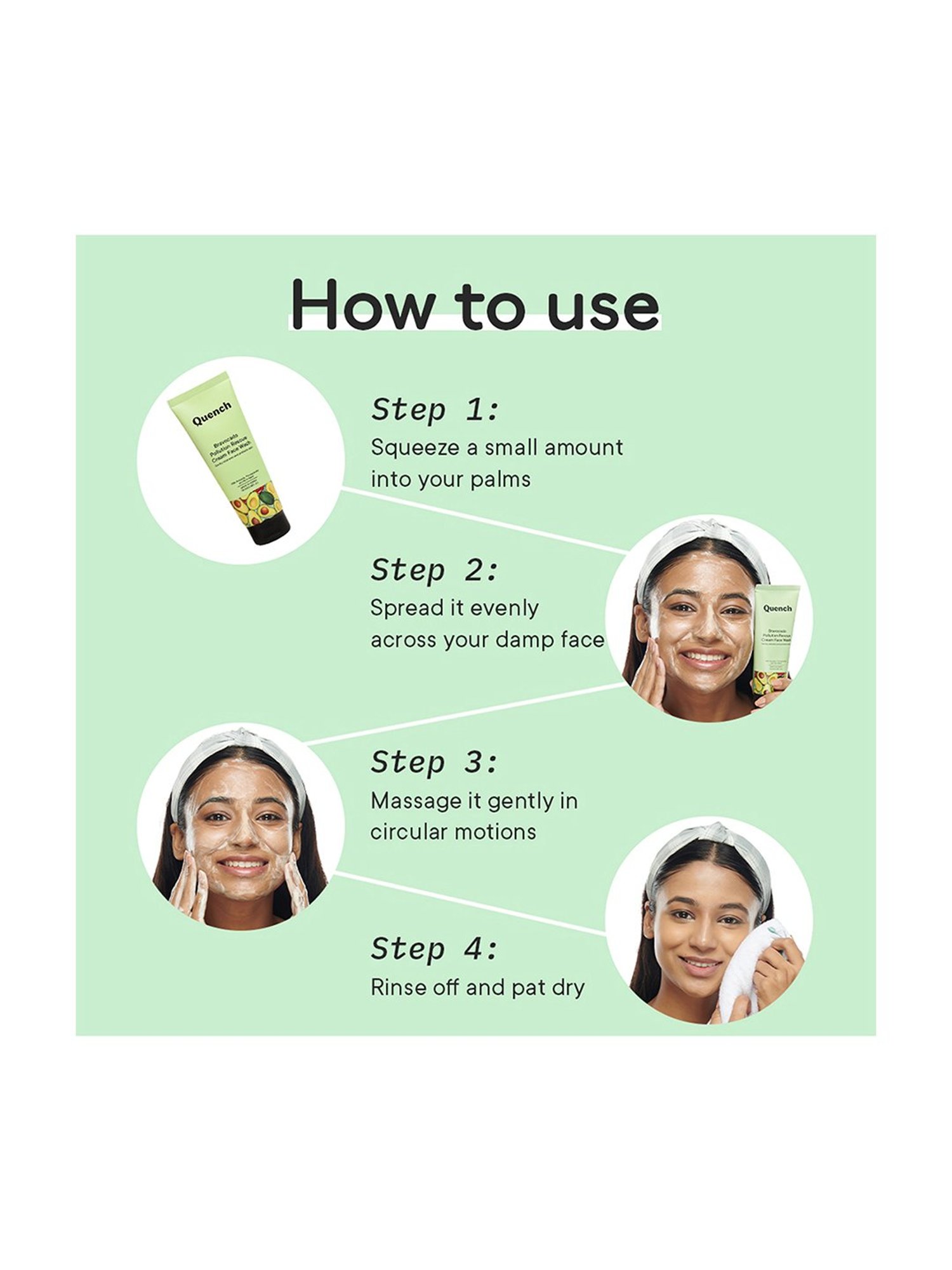 Quench Bravocado Pollution Rescue Cream Face Wash - 100 ml