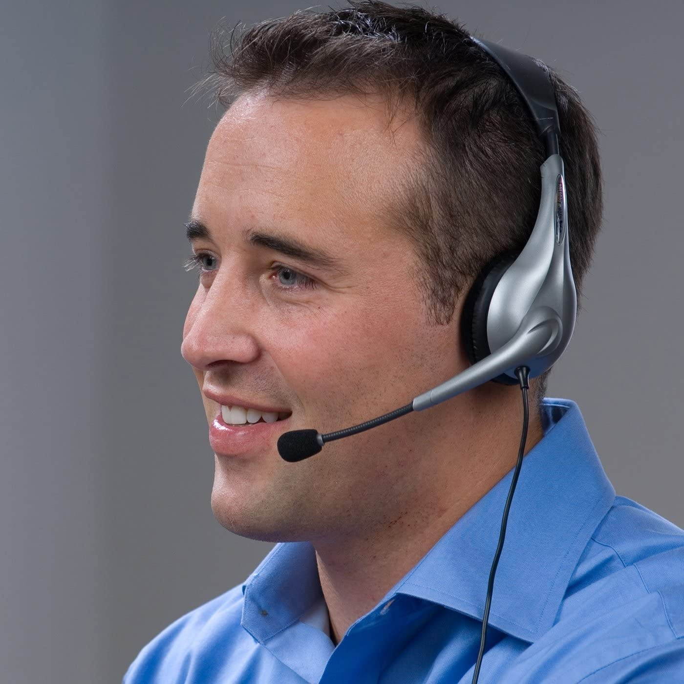 Cyber Acoustics Mono USB Headsetheadphone with microphone great for K12School Classroom and Education (AC-840)