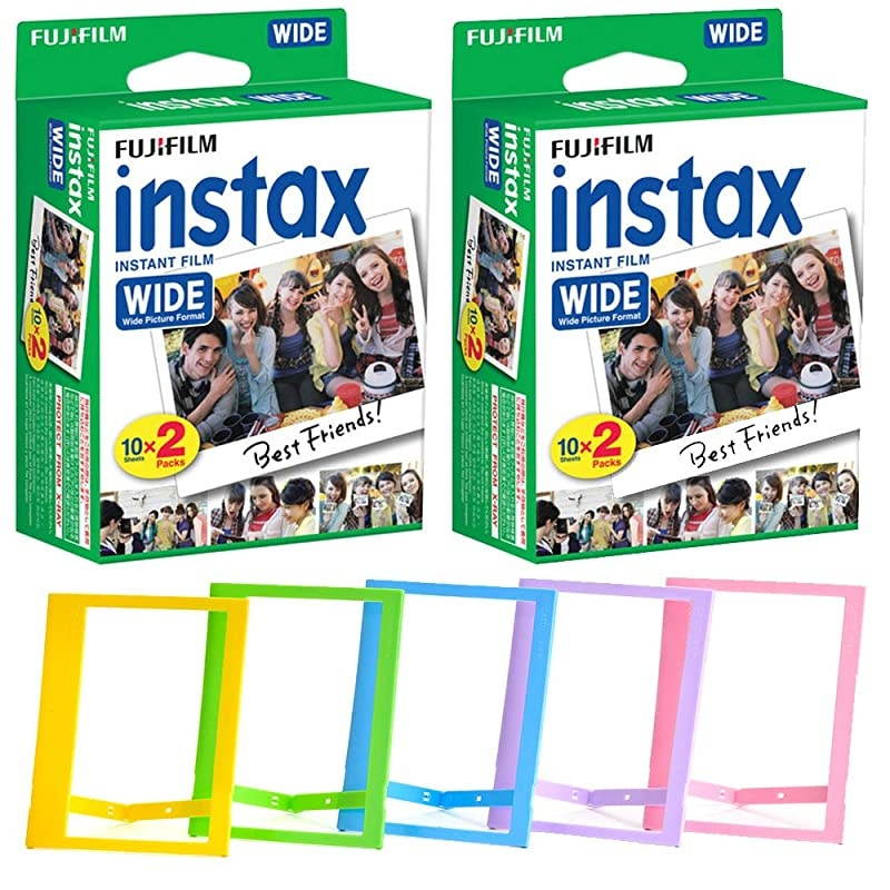 Instax Wide Instant Film 40 Shots + Photo Frames Instax Wide Film Bundle