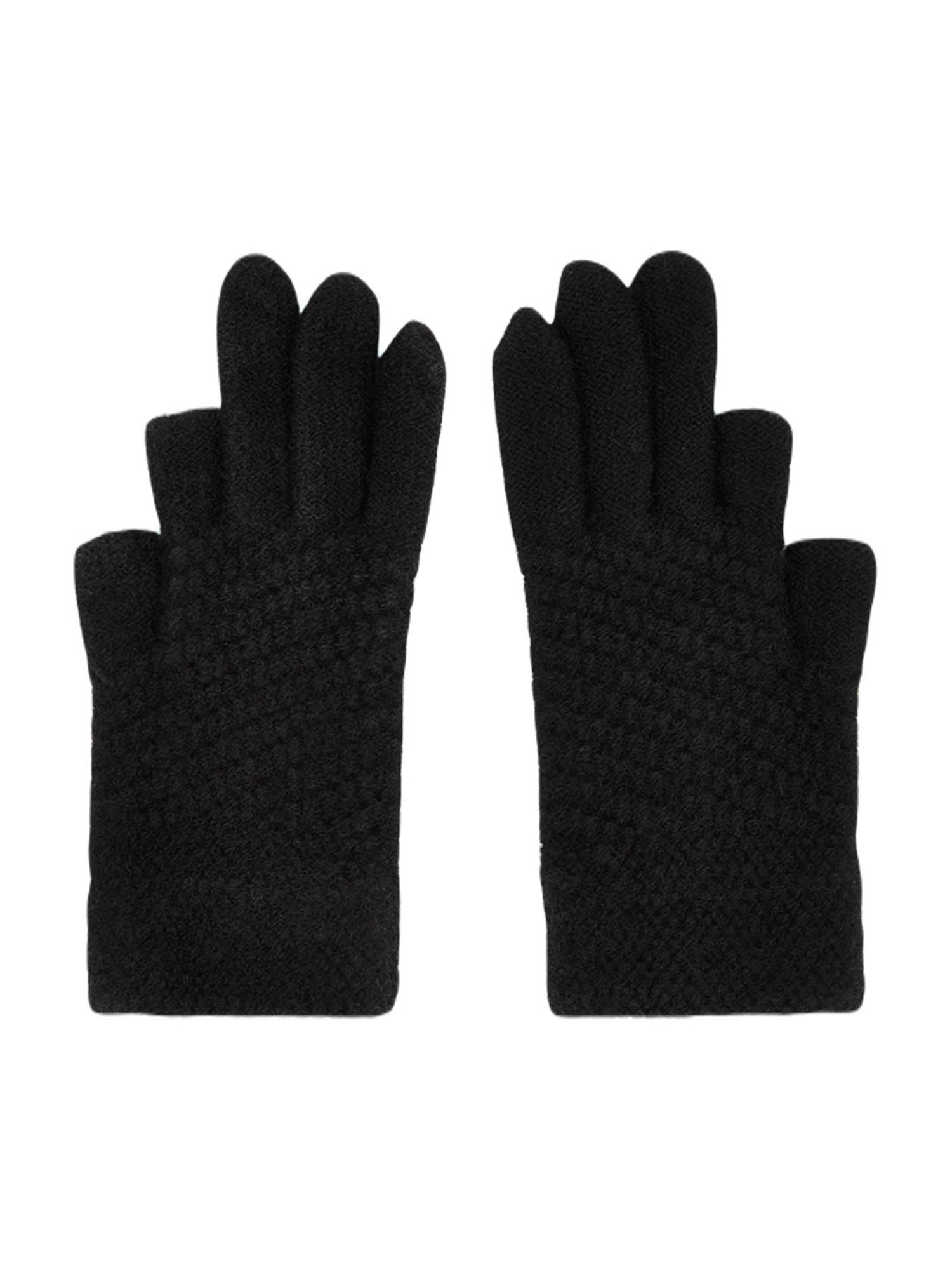 Byford by Pantaloons Black Solid Gloves