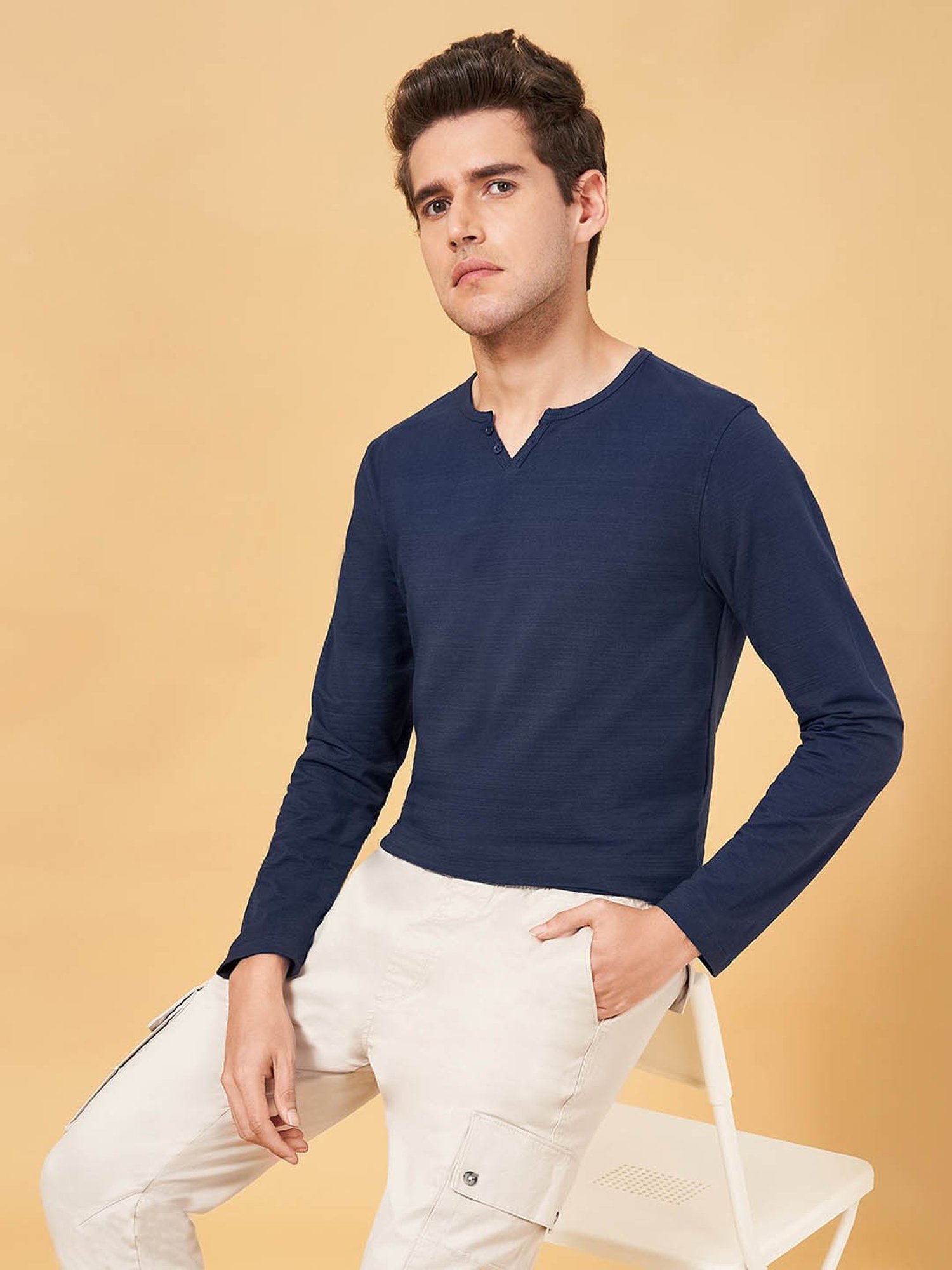 Urban Ranger by Pantaloons Navy Slim Fit T-Shirt