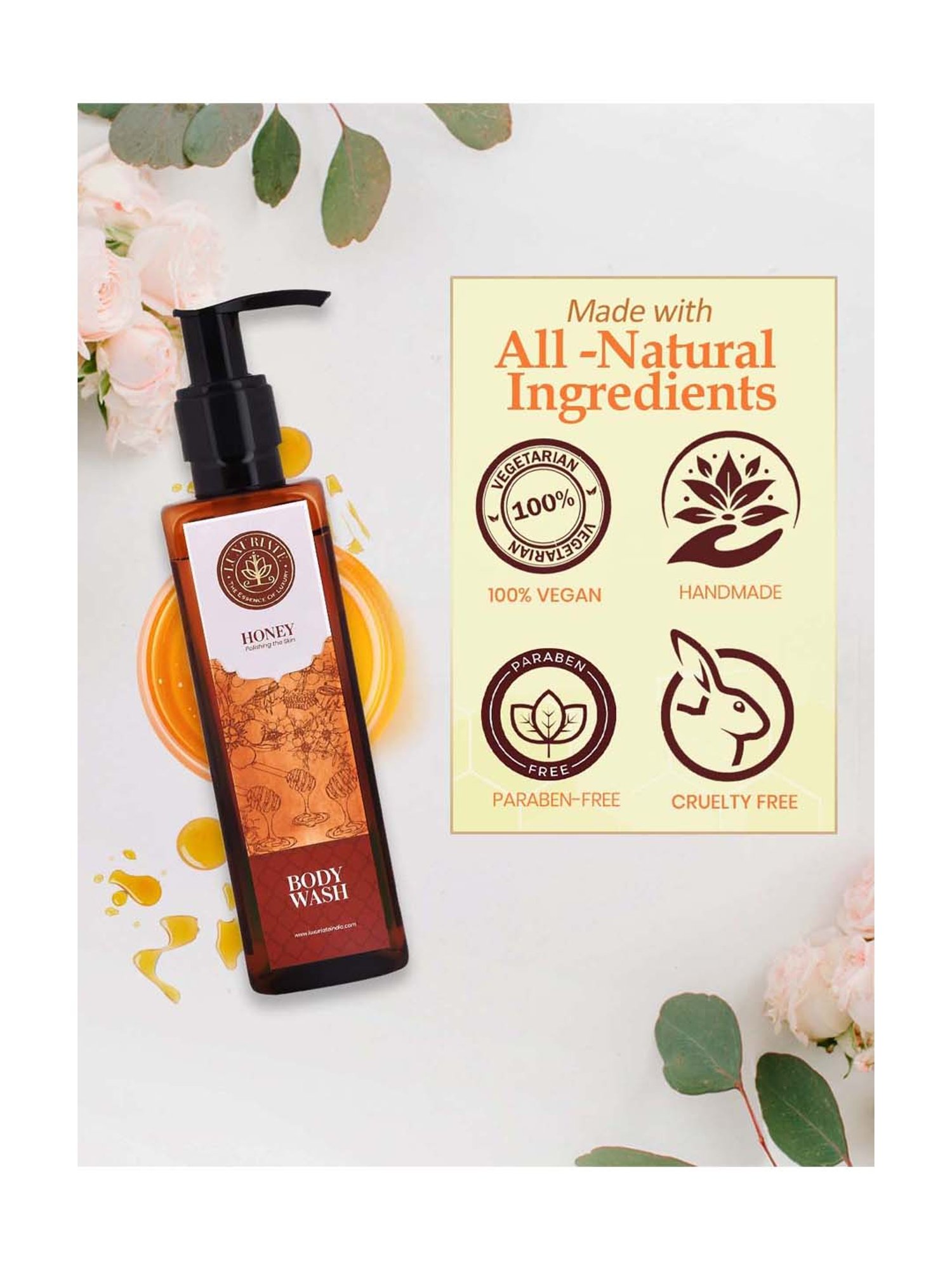 Luxuriate Honey Nourishing Face To Toe Body Wash Shower Liquid - 200 ml