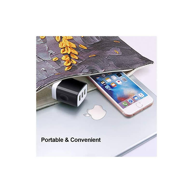 Wall Adapter, 3 Port Charger Plug, 5V 3.1Amp 2PC Multi-Port Universal Travel Wall Charger Box Compatible iPhone 11 X 8 7 Plus, Samsung Note10 S10 Plus S10E S9 S8, S7,V50 V40 V35 V30S ThinQ