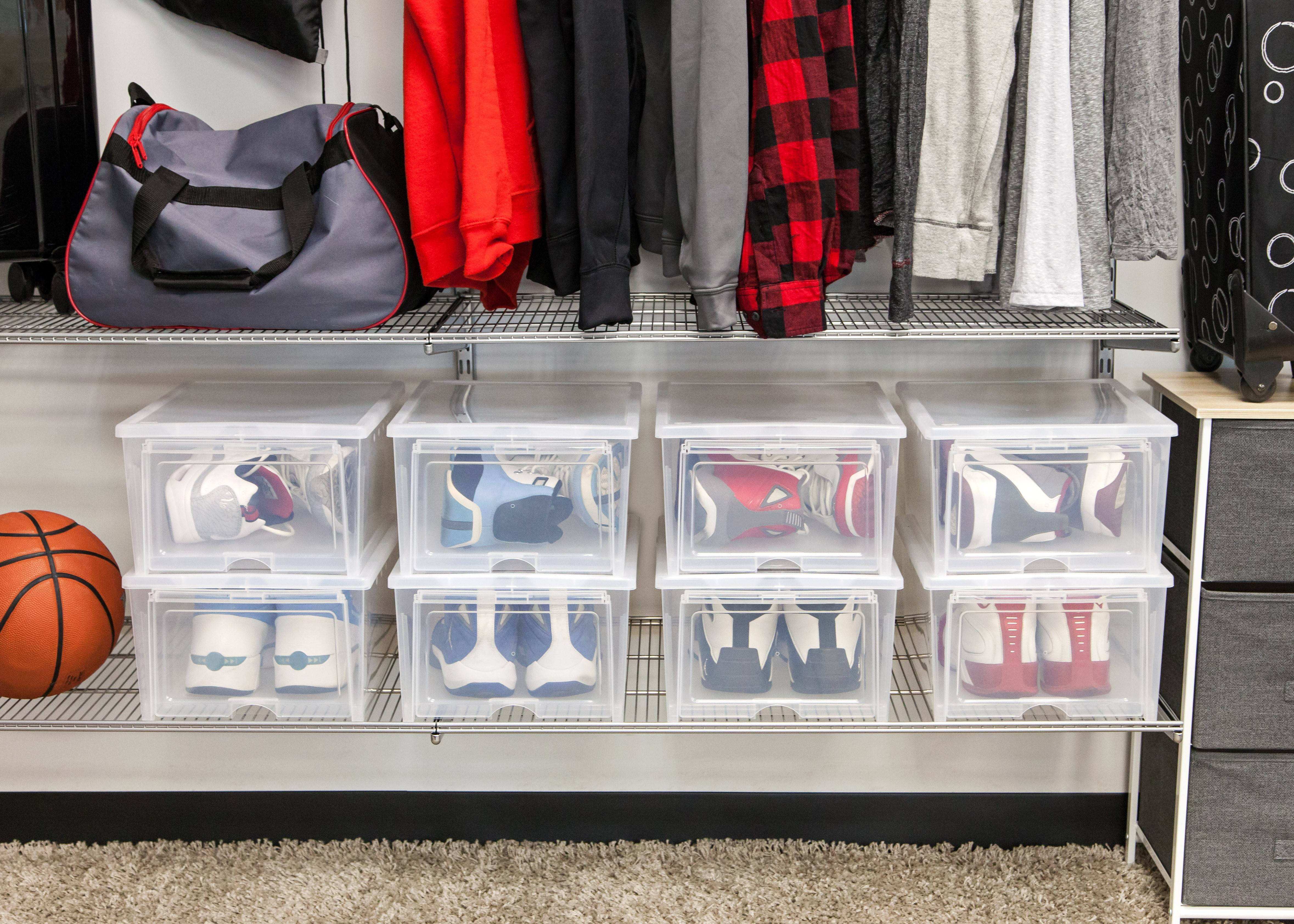 IRIS Easy Access Men's Shoe Box, 2 Pack, Clear