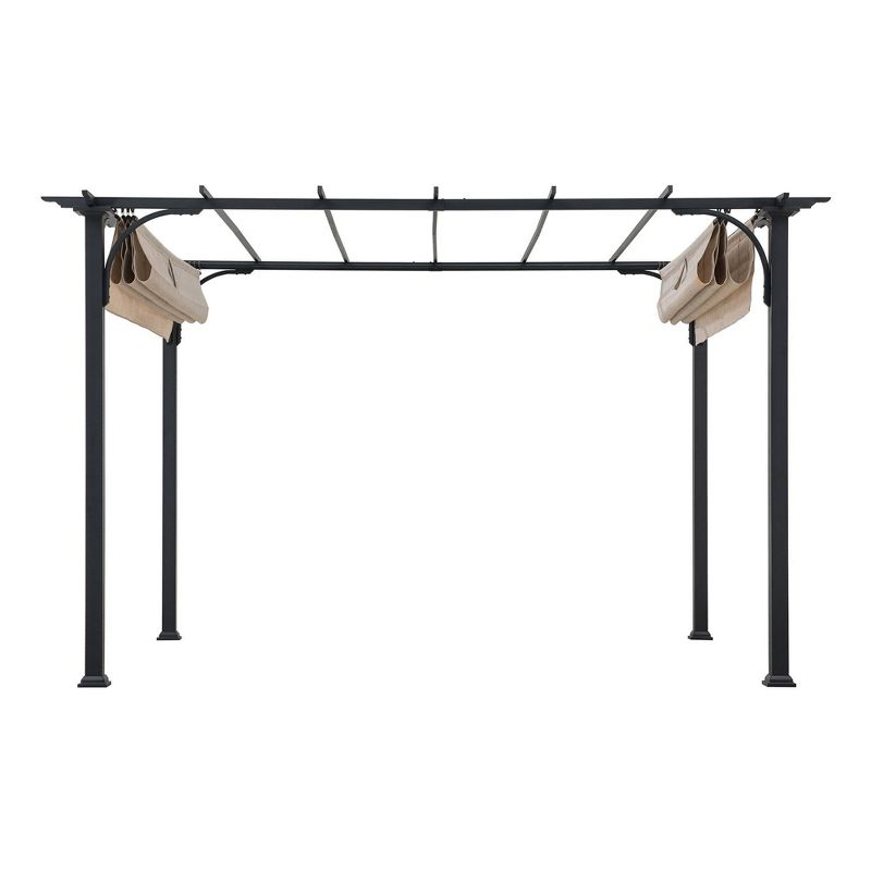 Lupine 12' x 9' Steel Frame Outdoor Sling Fabric Pergola With Adjustable Canopy - Sunjoy