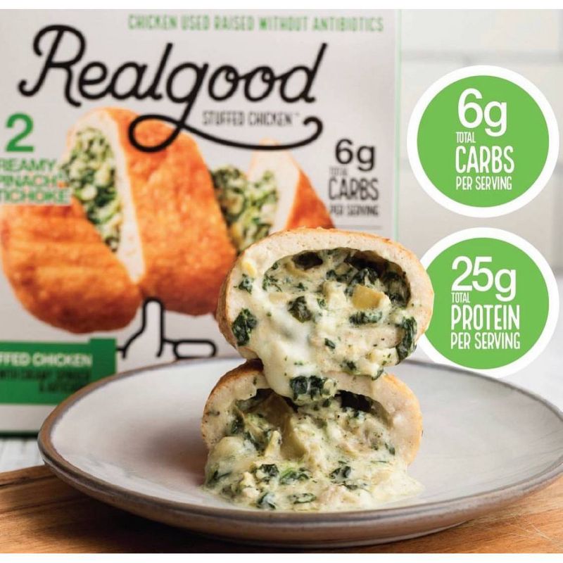 Real Good Frozen Stuffed Chicken Spinach & Artichoke - 10oz/2ct