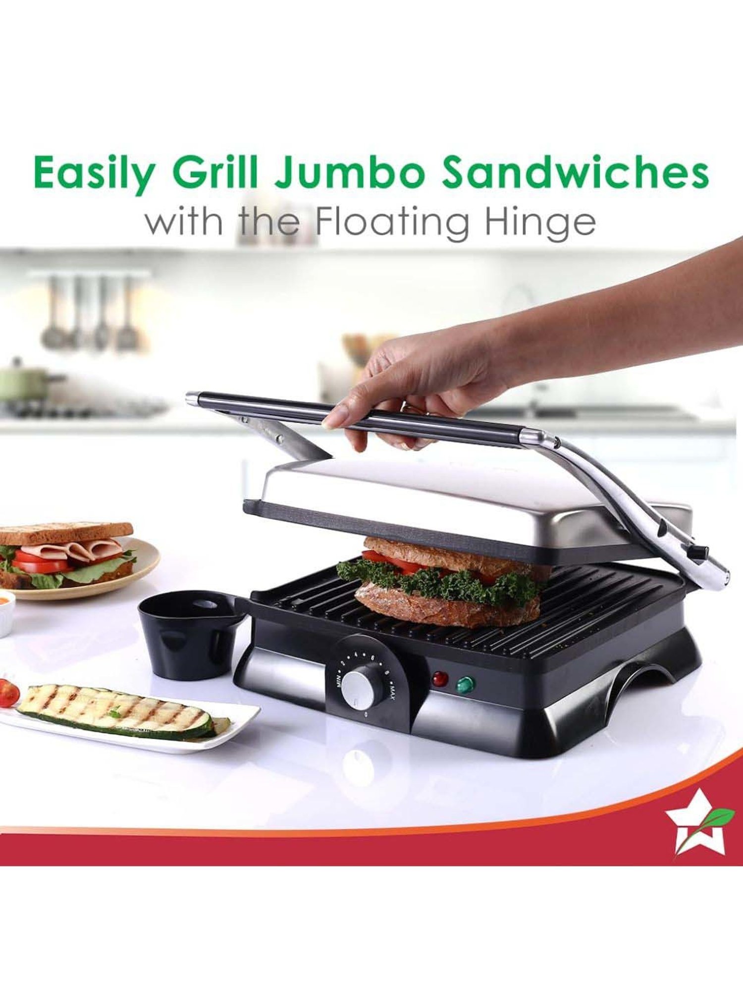 Wonderchef Sanjeev Kapoor Tandoor Family Size Electric Grill & Sandwich Maker (1600W,Black & Silver)