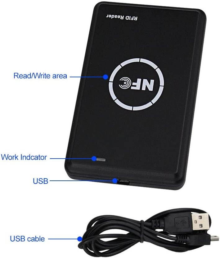 NFC Smart RFID Copier/Writer/Readers/Duplicator 125KHz 13.56MHz USB Programmer Key fob Cards Reader Writer + T5577 / EM4305 UID Writable Keychains