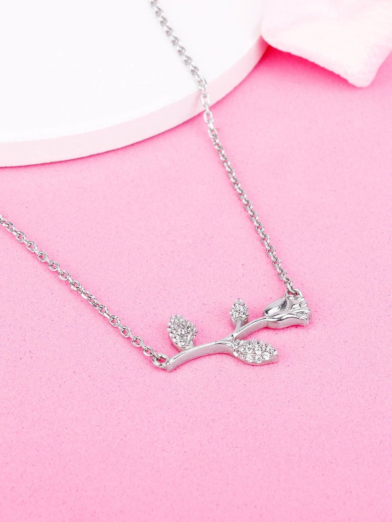 GIVA 92.5 Sterling Silver Double Infinity Love Necklace for Women