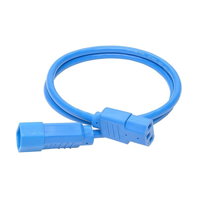 Standard Computer Power Extension Cord, 10A, 18 AWG (IEC-320-C14 to IEC-320-C13), Blue, 3 ft. (P004-003-ABL)
