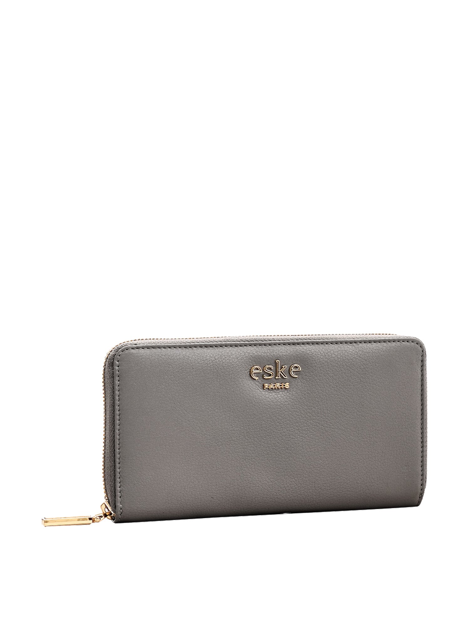 Eske Klara Grey Leather Zip Around Wallet for Men