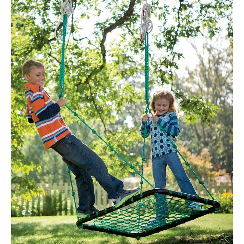 HearthSong Deluxe Platform Tree Swing for Kids with Nylon Rope and Padded Steel Frame