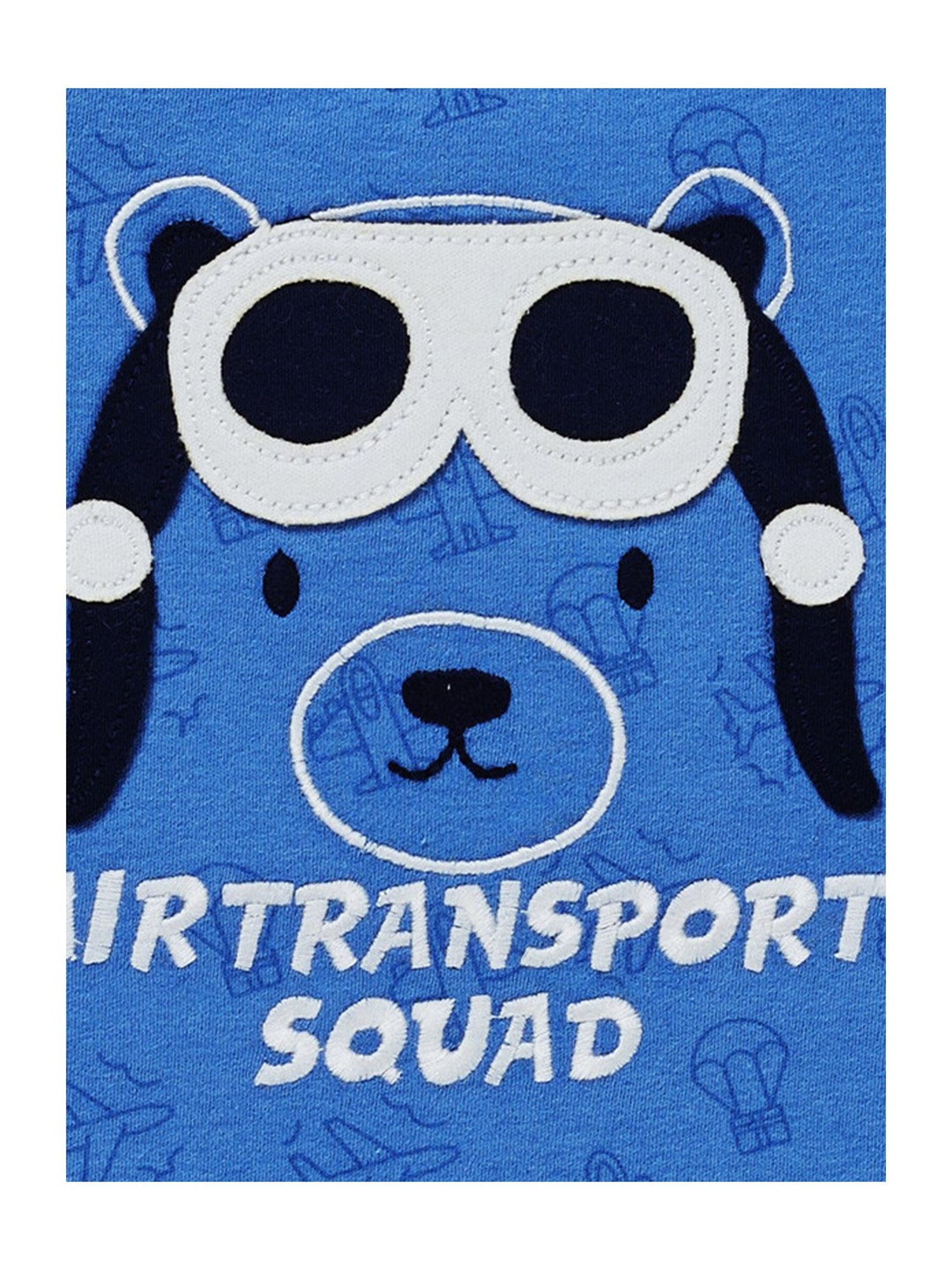 Pranava Kids Blue & Dark Blue Cotton Patch Work T-Shirt & Shorts