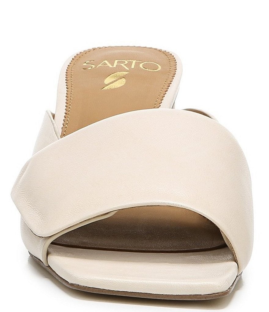Sarto by Franco Sarto Violet Leather Square Toe Mules