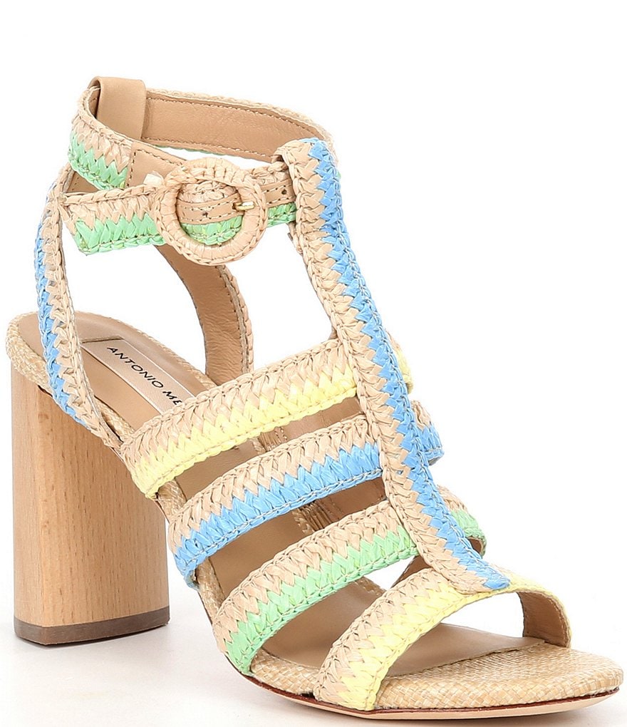 Antonio Melani Gwindolin Raffia T-Strap Dress Sandals