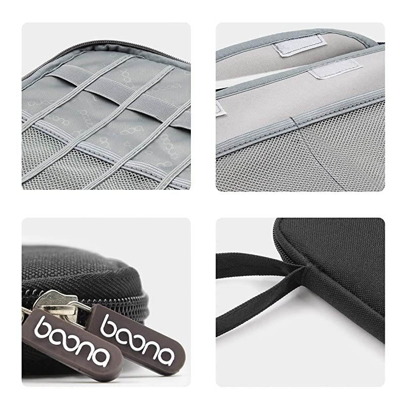 Travel Cable Bag Cord pouch Electronic Organizer Universal Cable Organizer Electronics Accessories Cases for Cables, Charger, Phone, USB, SD Card and ipad air (Large Single-Layer, Black)